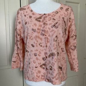 Woman Blush/Rose Cardigan with Sequins